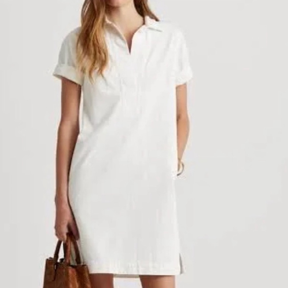 Ralph Lauren Women’s Denim Shift Dress 100% Cotton White Size Small NWT $145